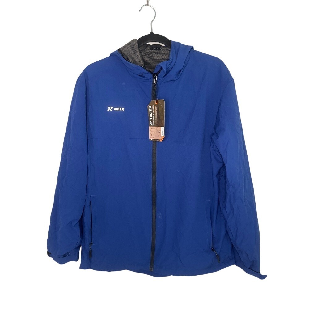 Tultex Outdoor Jacket MensBlue‎ Hooded Lightweight Rain WindbreakerSize L